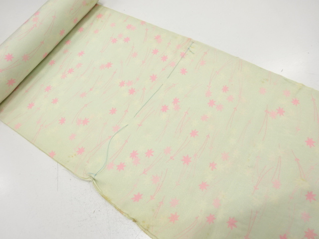 JAPANESE KIMONO / ANTIQUE BOLT FOR JUBAN / SILK / MAPLE & PINE NEEDLE